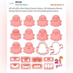 Pink Ghost Cookie Cutters Set